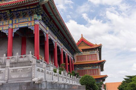 Nonthaburi , Thailand - July 9, 2016 : Wat Boromracha Kanchanapisek Anusorn (Leng Noei Yi 2) is a Chinese temple under the patronage of the Chinese Buddhist Sangha in Thailand or Mahayana Buddhism.のeditorial素材