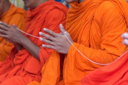 Ang Thong, Thailand - May 21, 2017 : Thai monk ritual for cerebrate the new house or house-warming ceremony in buddhist in Thailandのeditorial素材