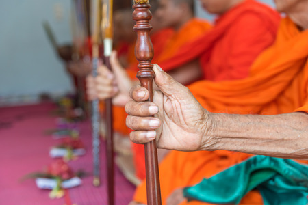 Ang Thong, Thailand - May 21, 2017 : Thai monk ritual for cerebrate the new house or house-warming ceremony in buddhist in Thailandのeditorial素材
