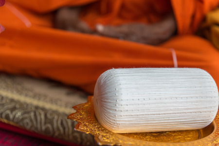 Ang Thong, Thailand - May 21, 2017 : Thai monk ritual for cerebrate the new house or house-warming ceremony in buddhist in Thailandのeditorial素材