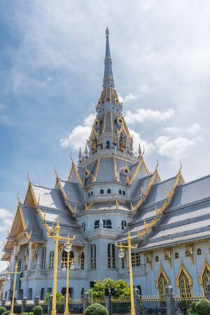 Chachoengsao, Thailand - October 15, 2017 : Wat Sothonwararam is temple alongside the Bang Pakong River, initially named Wat Hong. The temple has the Luangpho Phuttha Sothon the revered Buddha imageのeditorial素材