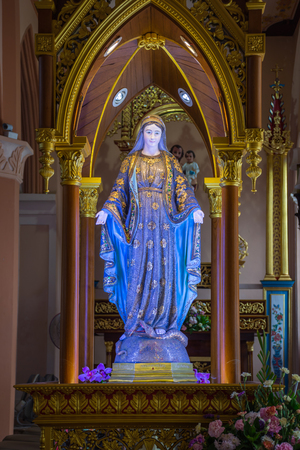 Chanthaburi, Thailand - May 6, 2016 : The Virgin Mary statue at The Cathedral of the Immaculate Conception is a Roman Catholic Diocese of Chanthaburi.のeditorial素材