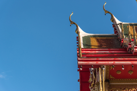Ang Thong, Thailand - June 24, 2017 : Phra ubosot in buddhist temple at Wat Lo Sutthawat, Buddhist temple in Tambon Sala Daeng, Mueang Ang Thong District, Ang Thongのeditorial素材