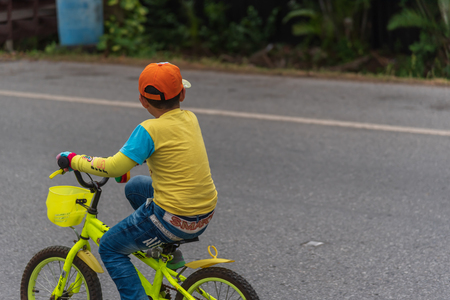 Ang Thong, Thailand - December 9, 2018 : Bike Un Ai Rak 2018 event on bypass road in Ang Thong. Numerous major roads in Thailand were closed for the Bike Un Ai Rak event, to be held across the countryのeditorial素材