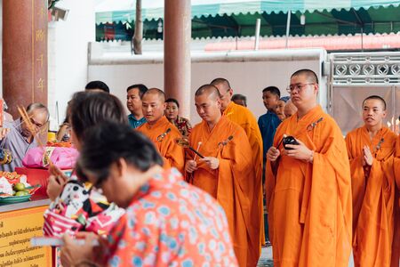 Bangkok, Thailand - August 25, 2019 : Tai Hong Kong on Plab Pla Chai Road. This is where the Por Tek Tueng Foundation began, a charity which takes donations to buy coffins for the poor.のeditorial素材