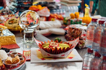 Bangkok, Thailand - August 25, 2019 : Tai Hong Kong on Plab Pla Chai Road. This is where the Por Tek Tueng Foundation began, a charity which takes donations to buy coffins for the poor.のeditorial素材