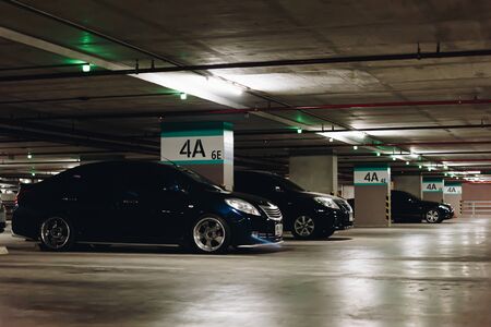 Bangkok, Thailand - March 16, 2019 : Unidentified Parking Lot or Car Park building is a good income business. To provide services to personal car users in large and crowded urban areasのeditorial素材