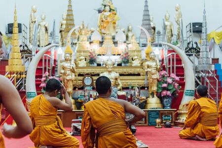 Samut Songkhram, Thailand - September 28, 2019 : Wat Phet Samut Worawihan (Wat Ban Laem, Wat Si Champa) is buddhist temple (wat) located Phet Samut Rd, Mae Klong, Mueang Samut Songkhramのeditorial素材
