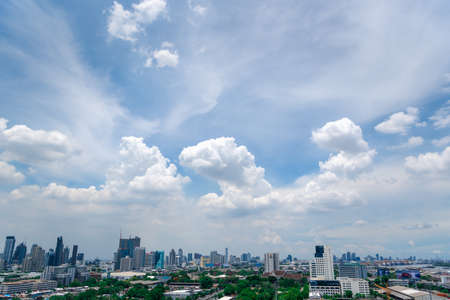 Bangkok, Thailand - May 28, 2020 : Cityscape and transportation with expressway and traffic in daytime from skyscraper of Bangkok. Bangkok is the capital and the most populous city of Thailand.のeditorial素材