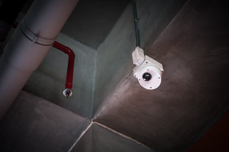 CCTV cameras are installed along the streets around Bangkok. To check traffic conditions and take care of safetyの写真素材