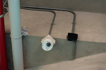 CCTV cameras are installed along the streets around Bangkok. To check traffic conditions and take care of safetyの写真素材