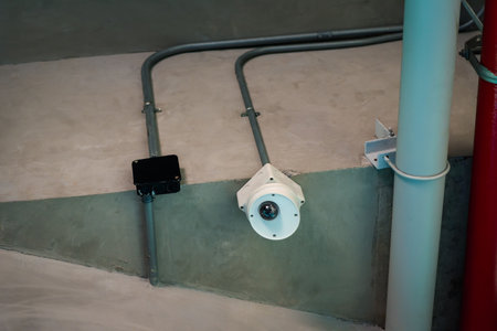 CCTV cameras are installed along the streets around Bangkok. To check traffic conditions and take care of safetyの写真素材