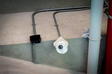 CCTV cameras are installed along the streets around Bangkok. To check traffic conditions and take care of safetyの写真素材