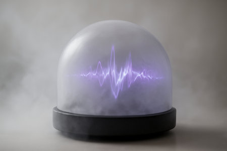 AI generated hologram neural pulse glowing in lavender mist, perfect for technology and science-themed designs, showcasing futuristic neural connections and data flow.の素材