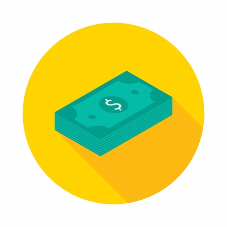 Money, Dollar, Isometric, Finance, Business, Vector, Flat icon, Money illustration of wealth and condition.のイラスト素材