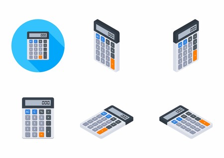 Electronic calculator Vector, Flat icon, Icon pack, Icon setのイラスト素材