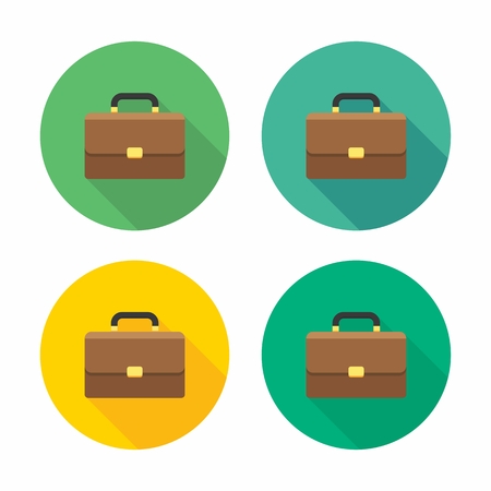 Briefcase Bag Vector, Flat iconのイラスト素材