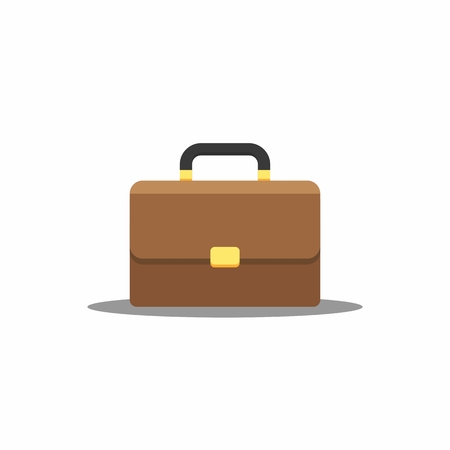Briefcase Bag Vector, Flat iconのイラスト素材