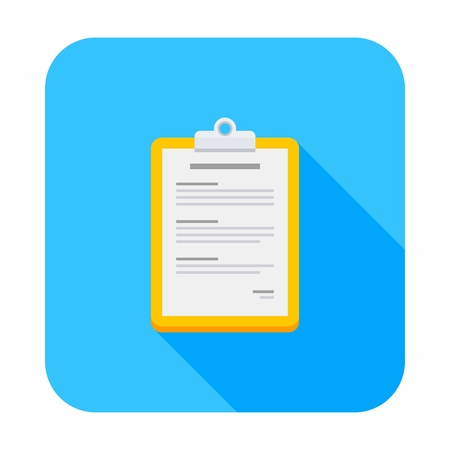 Clipboard Document Vector, Flat iconのイラスト素材