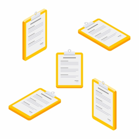 Clipboard Document Vector, Flat iconのイラスト素材