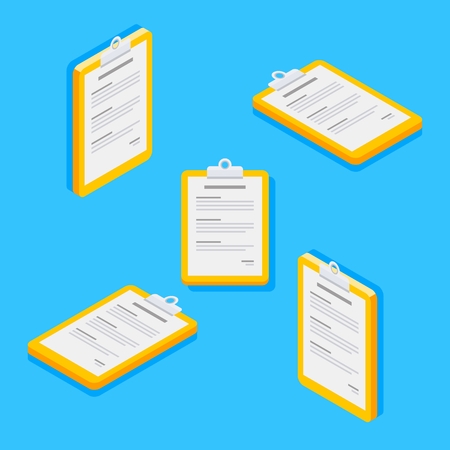 Clipboard Document Vector, Flat iconのイラスト素材