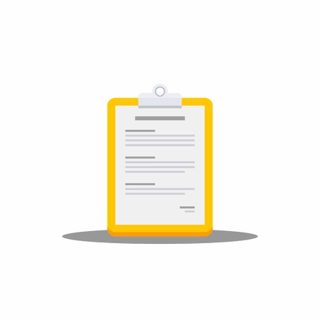 Clipboard Document Vector, Flat iconのイラスト素材
