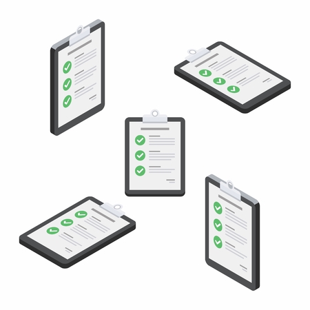 Check list Clipboard Document Vector, Flat iconのイラスト素材