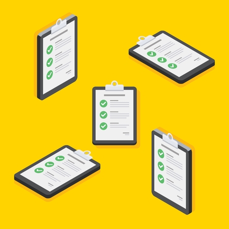 Check list Clipboard Document Vector, Flat iconのイラスト素材
