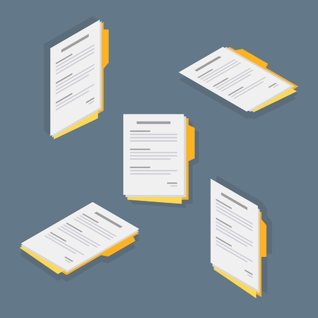 Document Contract papers Report Vector, Flat iconのイラスト素材