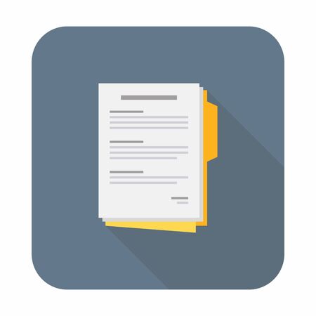 Document of Contract papers, Report, Agreement, Business, illustration Vector, Flat iconのイラスト素材