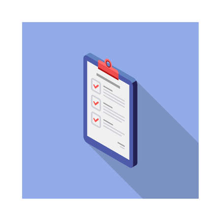 Checklist Isometric left view icon vector isometric.のイラスト素材