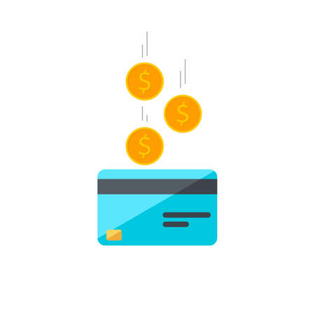 Cash get a bank card - White Background icon vector isolated.のイラスト素材