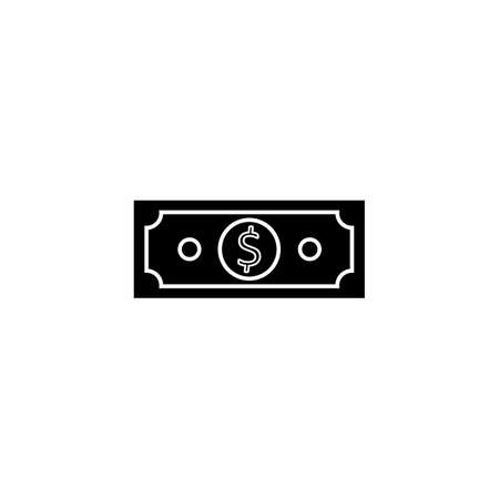 Dollar Money - White Outline icon vector isolated.のイラスト素材