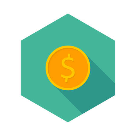 Gold coin icon vector isolated.のイラスト素材