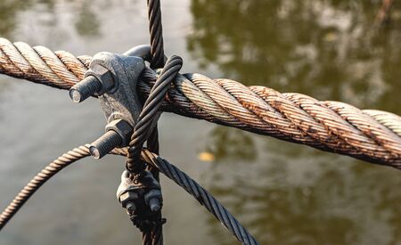 wire rope clip and steel ropes equipped to hold and make it connected.の写真素材