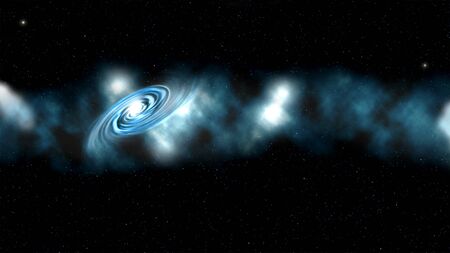 Great galaxy in the deep space with a sky full of stars. 3D renderingの写真素材