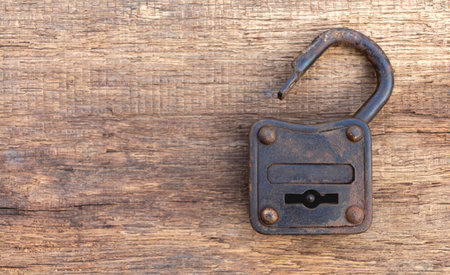 Keys  are on the wooden table with copy space for your text or image.の写真素材