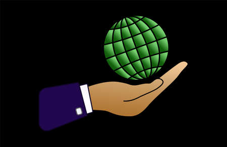 World vector illustration in the hands of a businessman.
The globe is in the hands of all of us.のイラスト素材