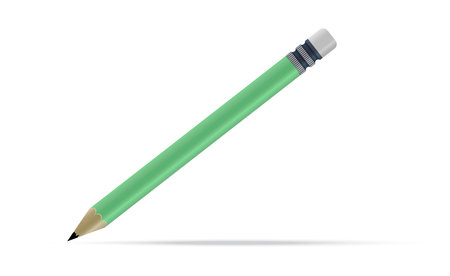 Realistic green pencil vector illustration isolated on white background.のイラスト素材