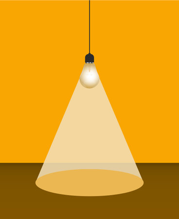 Light bulb  vector illustration isolated on yellow background.のイラスト素材
