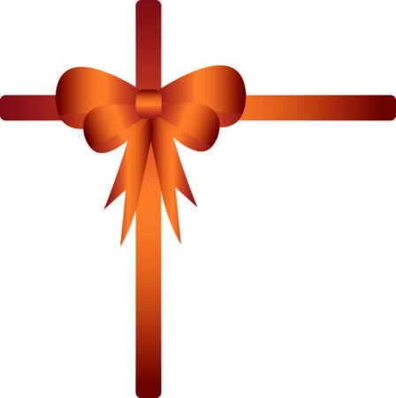 Orange gold ribbon decorationのイラスト素材
