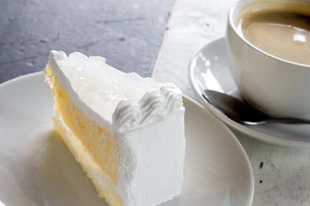 coconut cake and coffeeの写真素材