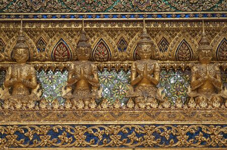 Close up to a temple wall in Thailand