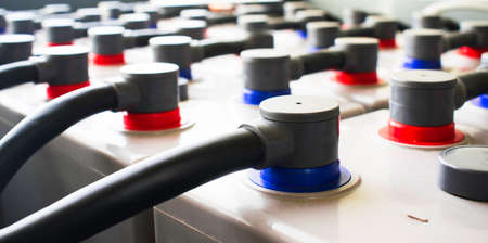 Battery terminals.pole,Battery use on offshore platform.