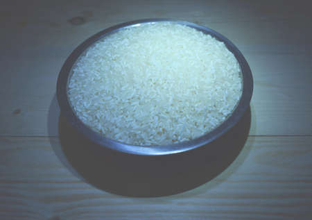 Rice in the bowl,Night time.の写真素材