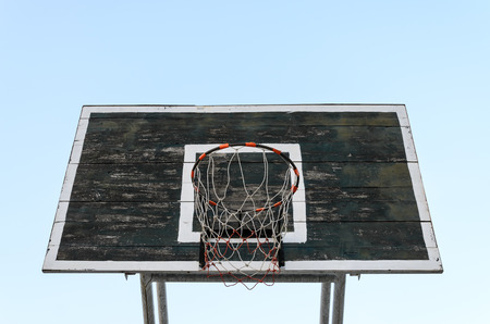 Basketball hoops are made from strong wood.の写真素材