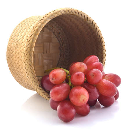 red grape isolated on whiteの写真素材