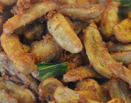 fried banana fritters の写真素材