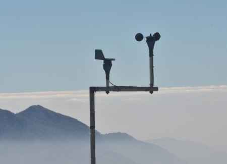 meteorological station on the blue background