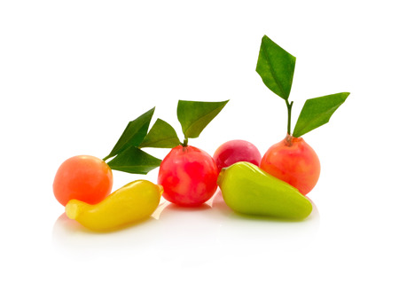 Deletable imitation fruits-Traditional Thai Dessert made from nutの写真素材